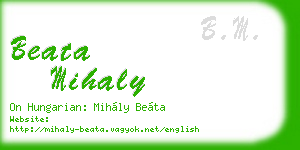 beata mihaly business card